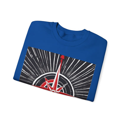 boostlete-boost-mode-icon-compass-chalk-vector-1382 — Unisex Heavy Blend Crewneck (G18000)