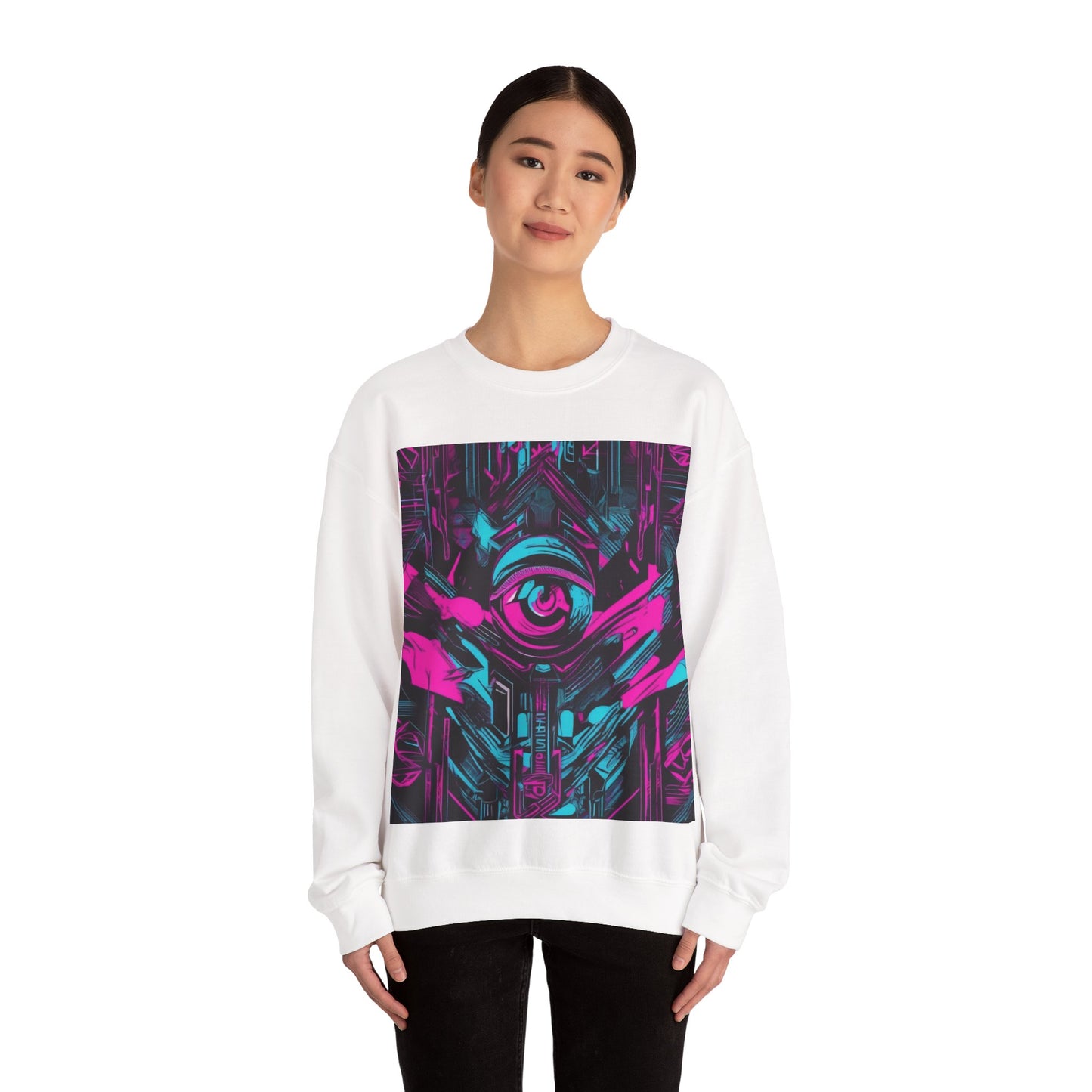 boostlete-iron-intent-type-eyes-up-forward-big-line-art-0065 — Unisex Heavy Blend Crewneck Sweatshirt (Gildan)