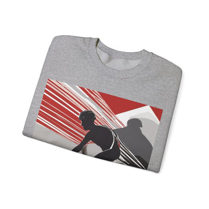 boostlete-boost-mode-scene-cyclist-speed-geometric-0208 — Unisex Heavy Blend Crewneck Sweatshirt (Gildan)