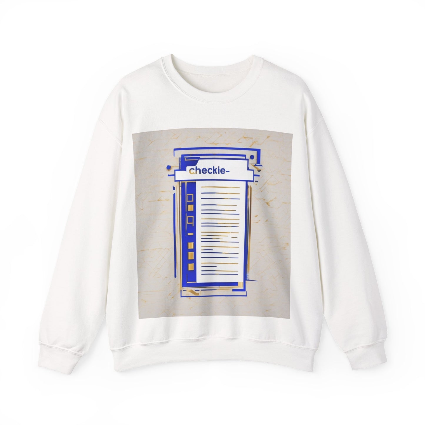 boostlete-am-crew-icon-checklist-glitch-badge-0018 — Unisex Heavy Blend Crewneck Sweatshirt (Gildan)
