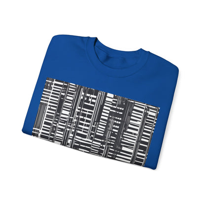 boostlete-iron-intent-pattern-barcode-line-art-0599 — Unisex Heavy Blend Crewneck (G18000)