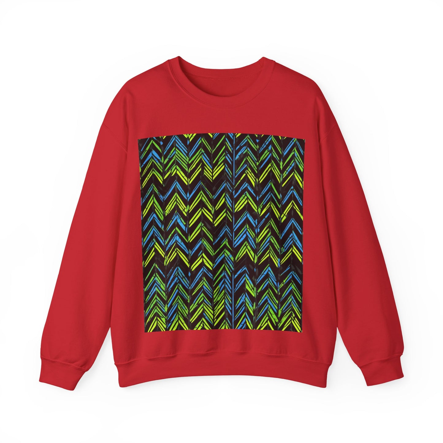 boostlete-mile-by-mile-pattern-chevron-monoline-0051 — Unisex Heavy Blend Crewneck Sweatshirt (Gildan)