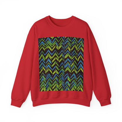 boostlete-mile-by-mile-pattern-chevron-monoline-0051 — Unisex Heavy Blend Crewneck Sweatshirt (Gildan)