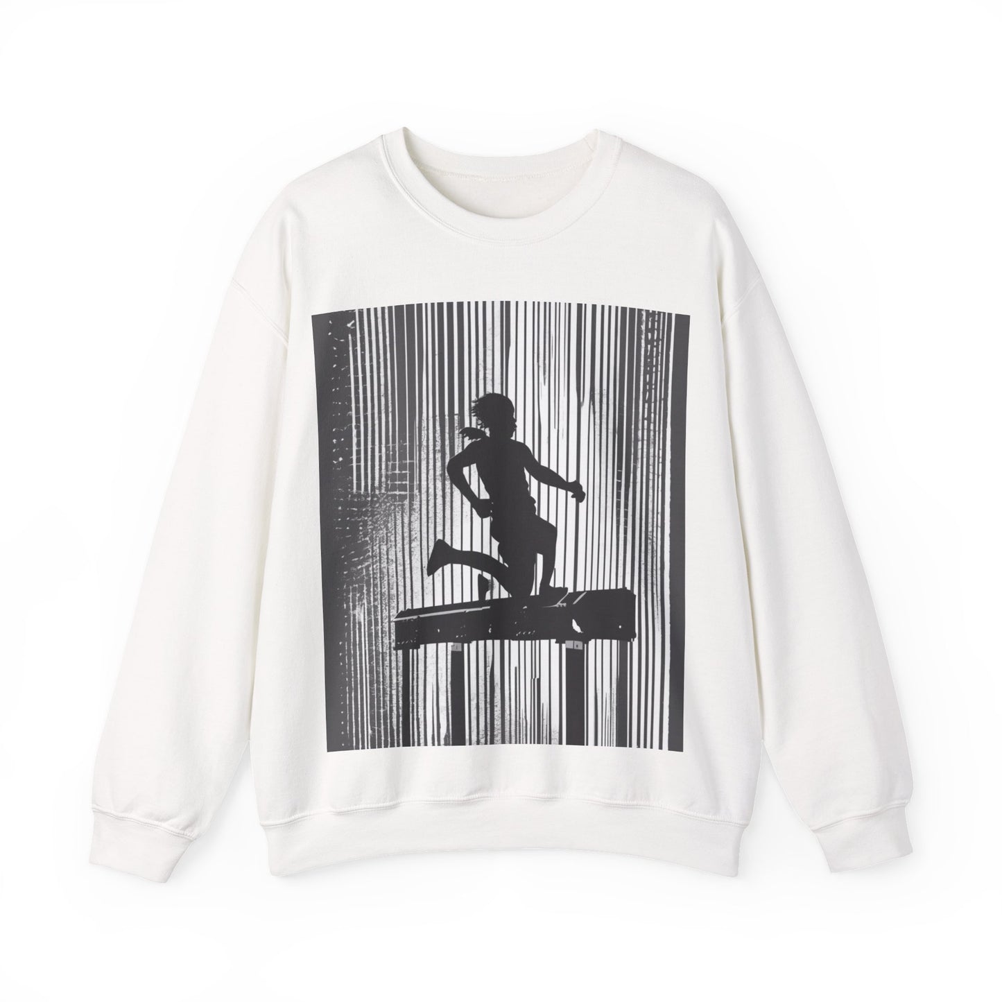 boostlete-am-crew-scene-hurdler-halftone-badge-0956 — Unisex Heavy Blend Crewneck (G18000)