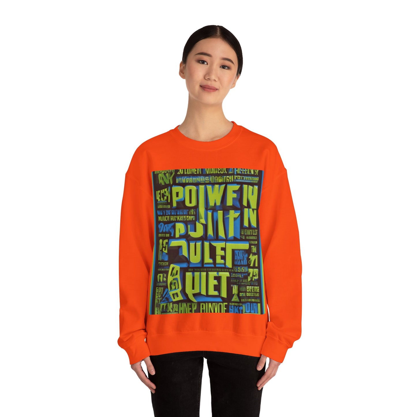boostlete-am-crew-type-power-in-quiet-arc-paper-1481 — Unisex Heavy Blend Crewneck (G18000)