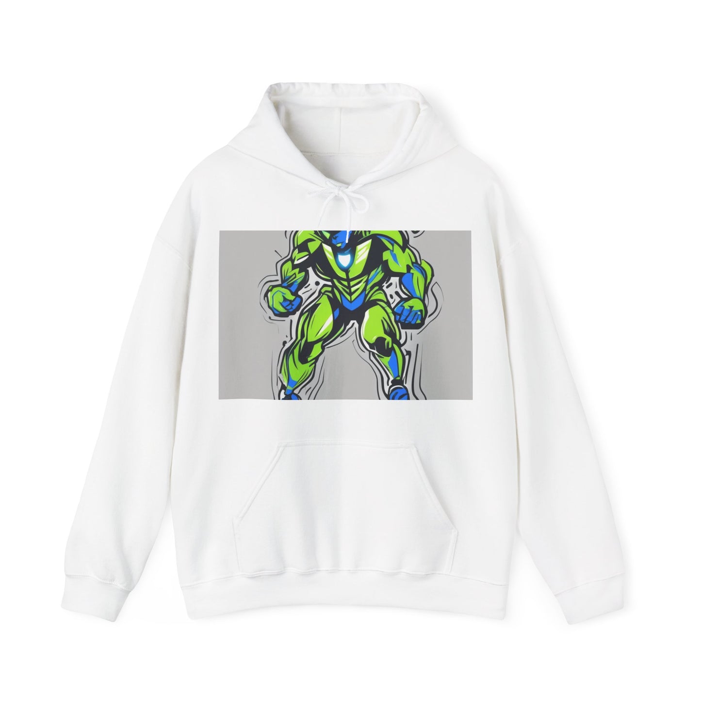 boostlete-quiet-power-type-boost-mode-on-outline-over-solid-modern-0741 — Unisex Heavy Blend Hoodie (G18500)