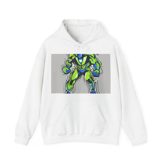 boostlete-quiet-power-type-boost-mode-on-outline-over-solid-modern-0741 — Unisex Heavy Blend Hoodie (G18500)
