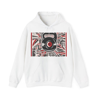 boostlete-recovery-progress-icon-kettlebell-outline-industrial-0366 — Unisex Heavy Blend Hooded Sweatshirt (Gildan)
