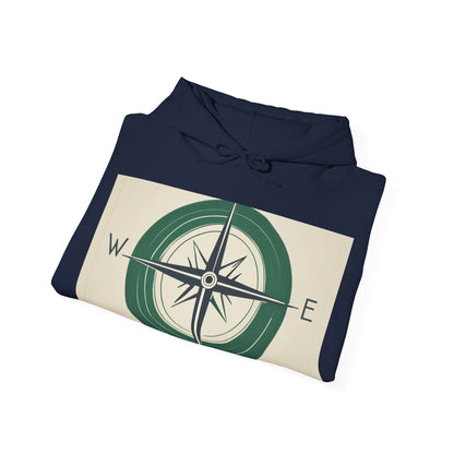 boostlete-iron-intent-icon-compass-soft-blueprint-0614 — Unisex Heavy Blend Hoodie (G18500)