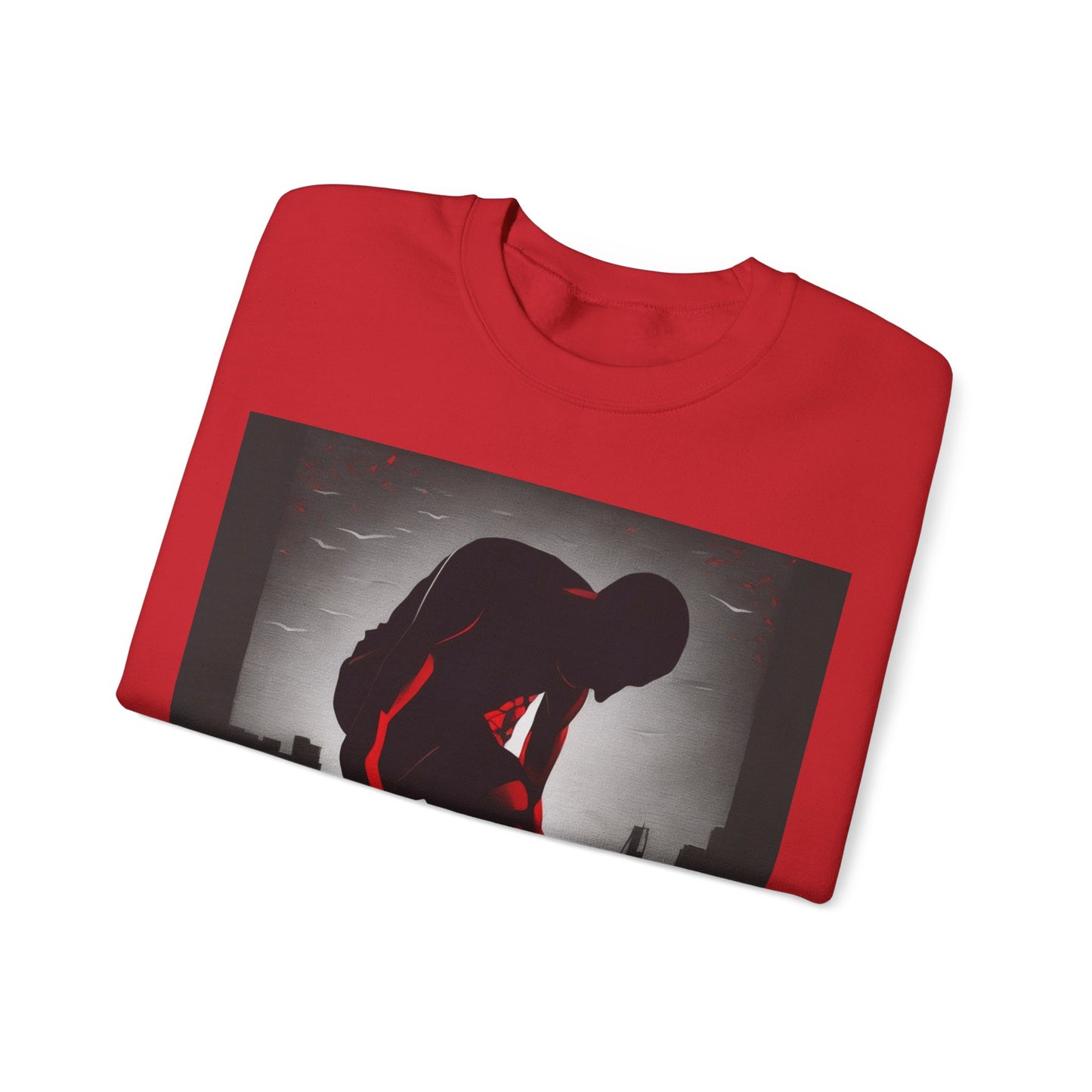 boostlete-mile-by-mile-scene-runner-grainy-bold-0168 — Unisex Heavy Blend Crewneck Sweatshirt (Gildan)