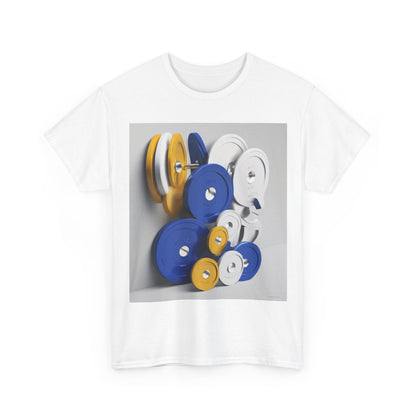 boostlete-field-day-icon-barbell-offset-geometric-0150 — Unisex Heavy Cotton Tee (Gildan 5000)