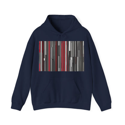boostlete-am-crew-pattern-barcode-athletic-0911 — Unisex Heavy Blend Hoodie (G18500)