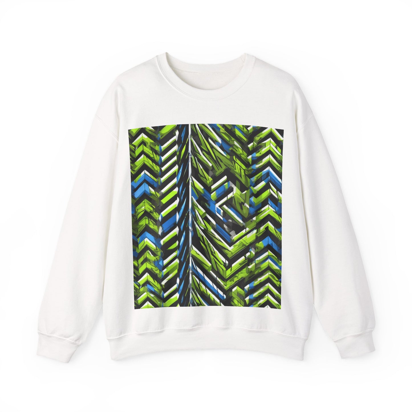 boostlete-rise-grind-pattern-chevron-isometric-0195 — Unisex Heavy Blend Crewneck Sweatshirt (Gildan)