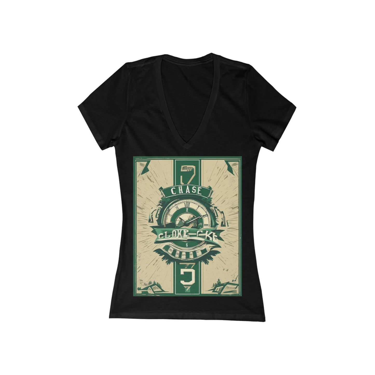 boostlete-mile-by-mile-type-chase-the-clock-banner-athletic-0013 — Women's Deep V-Neck Tee (B+C 6035)