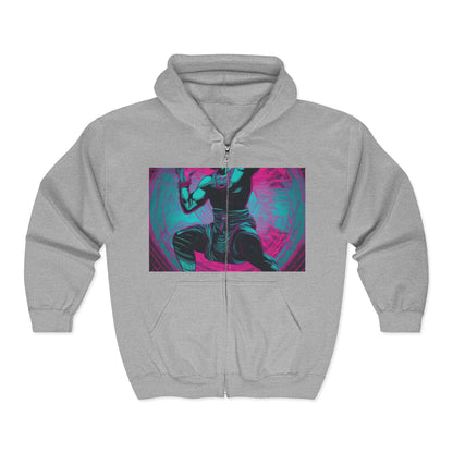 boostlete-rise-grind-scene-yogi-motion-line-art-0240 — Unisex Heavy Blend Full-Zip Hooded Sweatshirt
