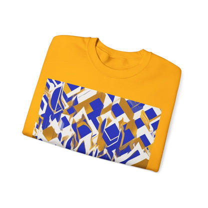 boostlete-field-day-icon-flame-glitch-geometric-0090 — Unisex Heavy Blend Crewneck Sweatshirt (Gildan)