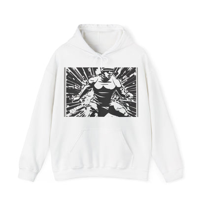 boostlete-field-day-scene-sprinter-halftone-bold-0148 — Unisex Heavy Blend Hooded Sweatshirt (Gildan)