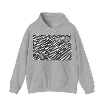 boostlete-mile-by-mile-pattern-barcode-monoline-0059 — Unisex Heavy Blend Hooded Sweatshirt (Gildan)
