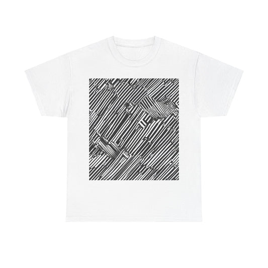 boostlete-mile-by-mile-pattern-barcode-monoline-0059 — Unisex Heavy Cotton Tee (Gildan 5000)