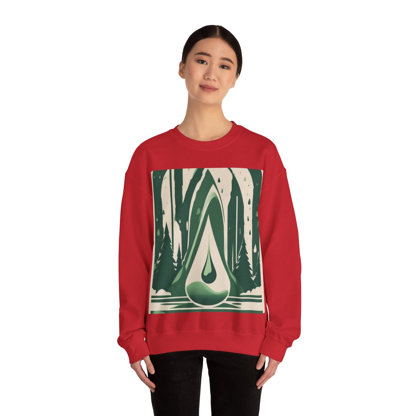 boostlete-quiet-power-icon-water-glitch-retro-0186 — Unisex Heavy Blend Crewneck (G18000)