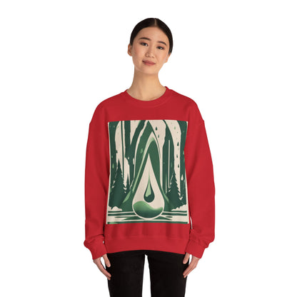 boostlete-quiet-power-icon-water-glitch-retro-0186 — Unisex Heavy Blend Crewneck (G18000)