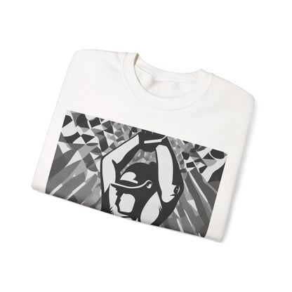 boostlete-iron-intent-scene-kettlebell-grainy-modern-0276 — Unisex Heavy Blend Crewneck Sweatshirt (Gildan)