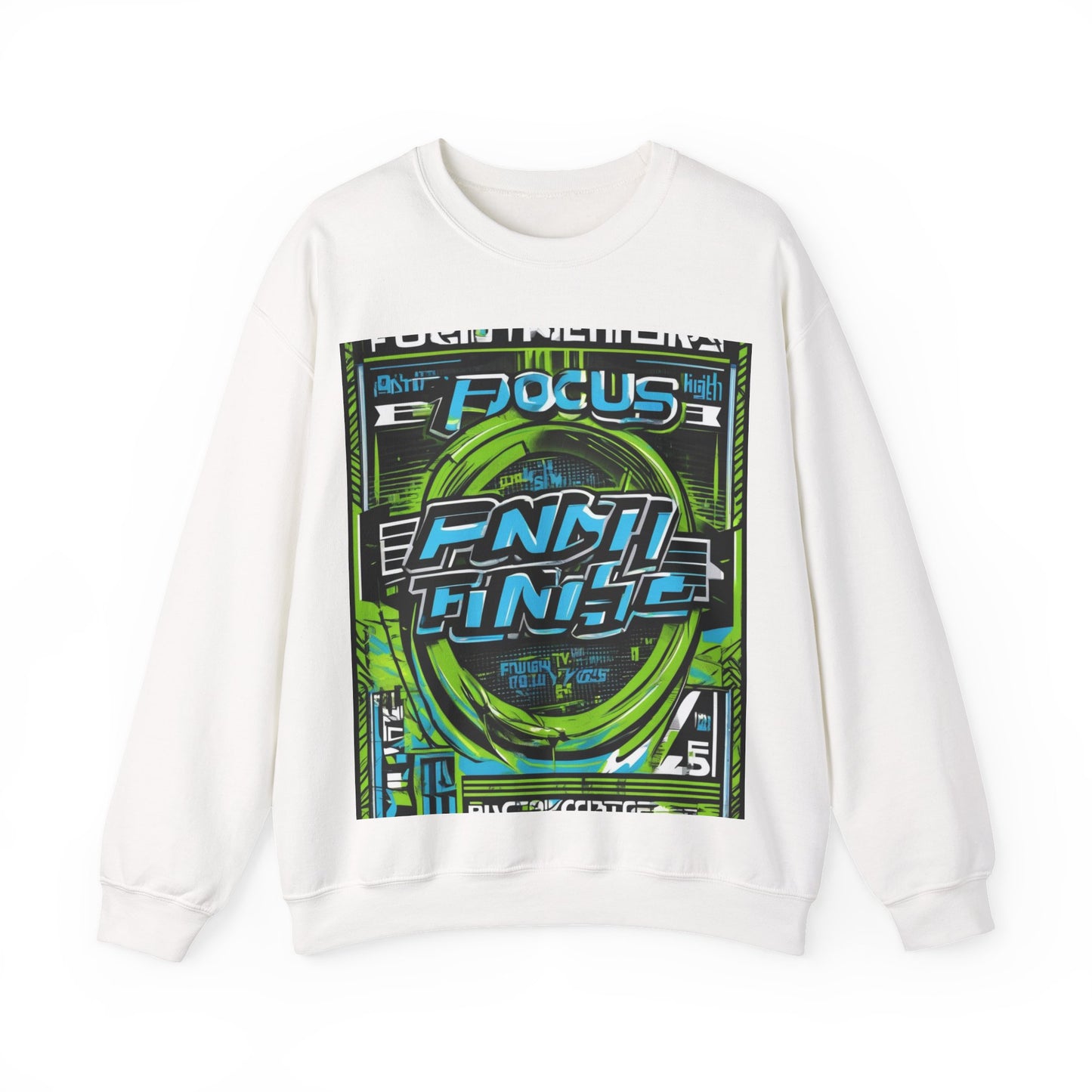 boostlete-iron-intent-type-focus-finish-big-retro-0177 — Unisex Heavy Blend Crewneck Sweatshirt (Gildan)