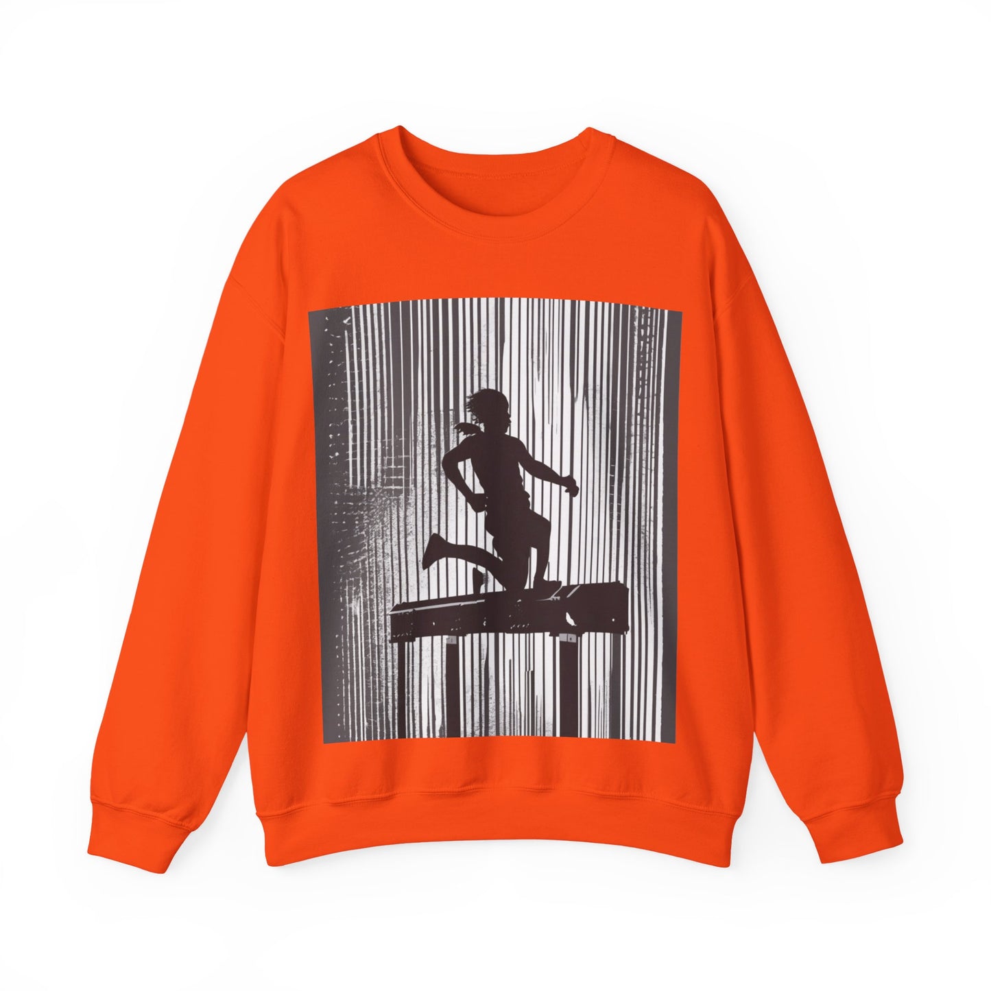 boostlete-am-crew-scene-hurdler-halftone-badge-0956 — Unisex Heavy Blend Crewneck (G18000)