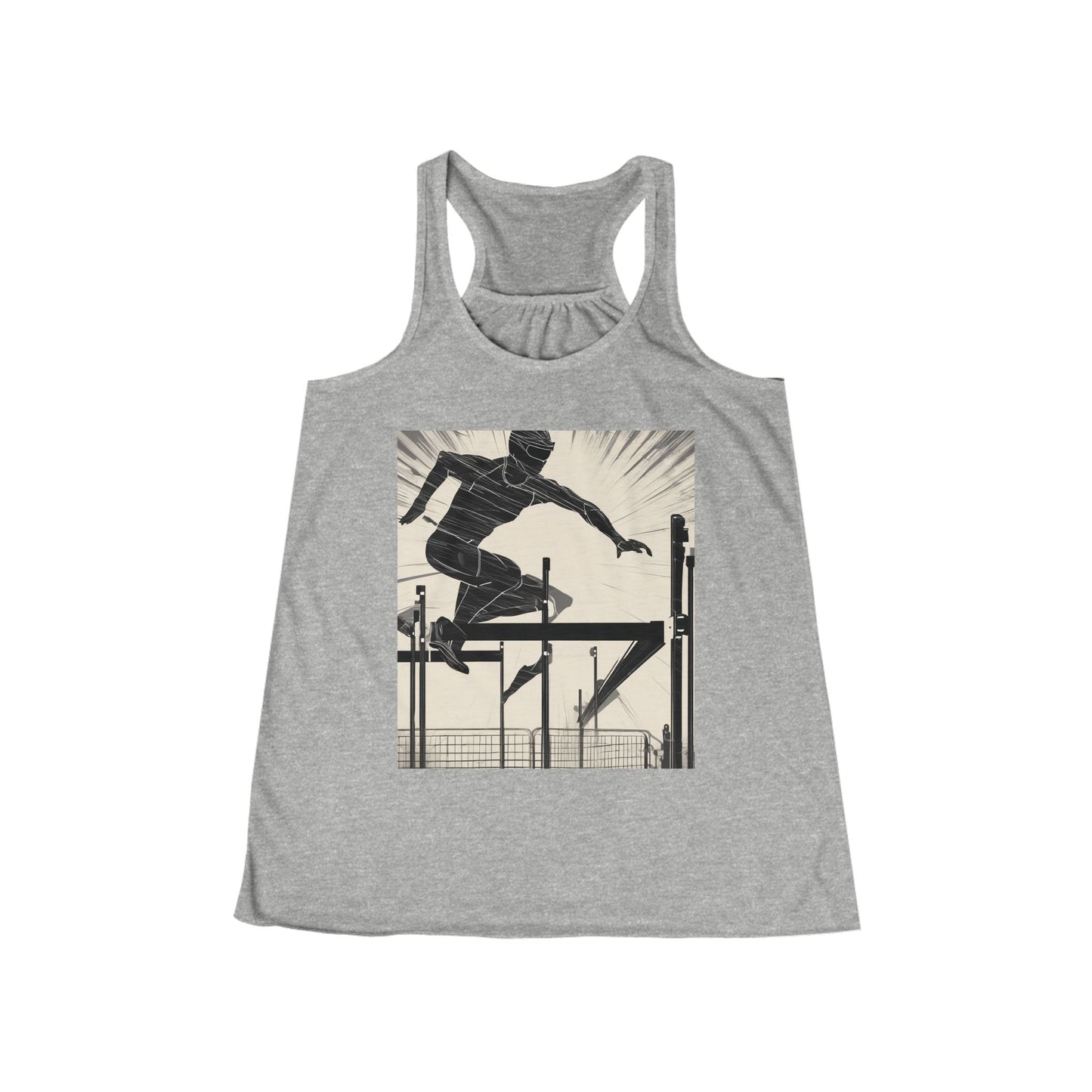 boostlete-iron-intent-scene-hurdler-speed-blueprint-0152 — Women's Flowy Racerback Tank (B+C 8800)