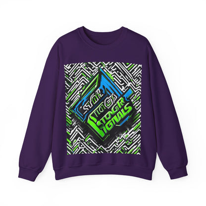 boostlete-am-crew-type-stronger-signals-diagonal-badge-1077 — Unisex Heavy Blend Crewneck (G18000)