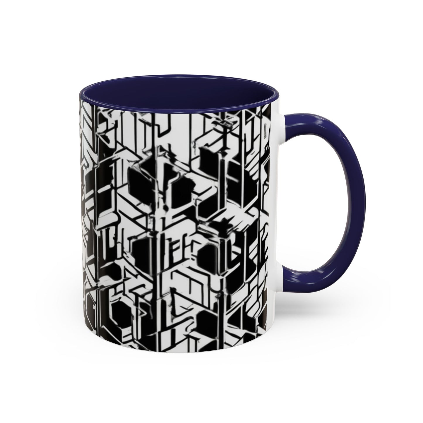 boostlete-field-day-pattern-micro-blueprint-0927 — Accent Mug 11/15oz