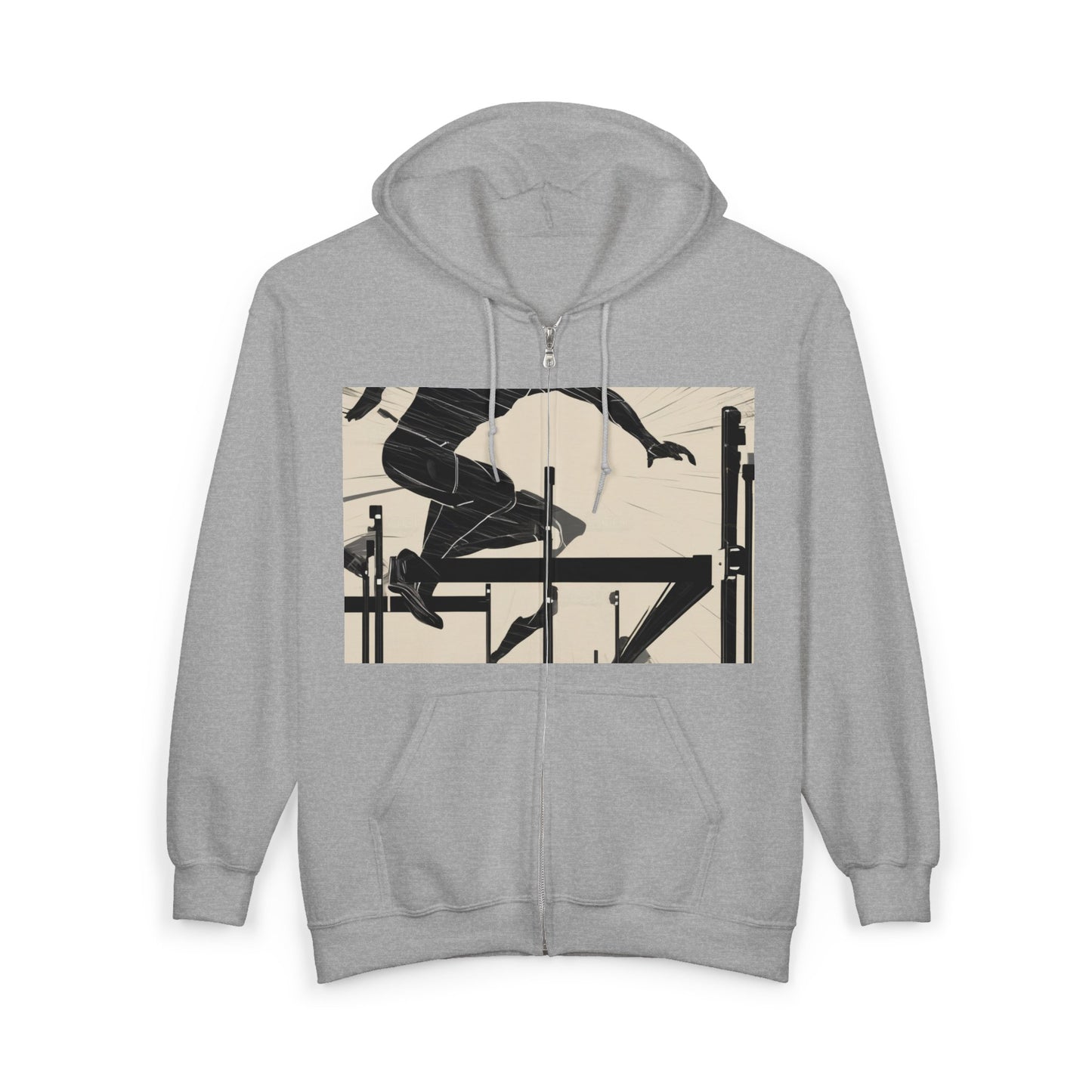 boostlete-iron-intent-scene-hurdler-speed-blueprint-0152 — Unisex Heavy Blend Full-Zip Hooded Sweatshirt