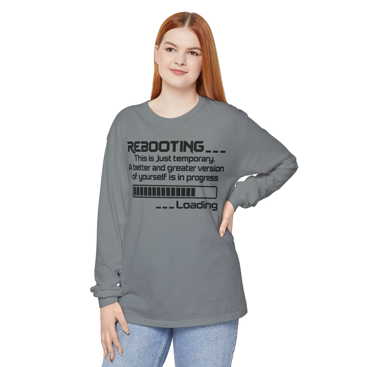 Rebooting Loading Humor Long Sleeve T-Shirt