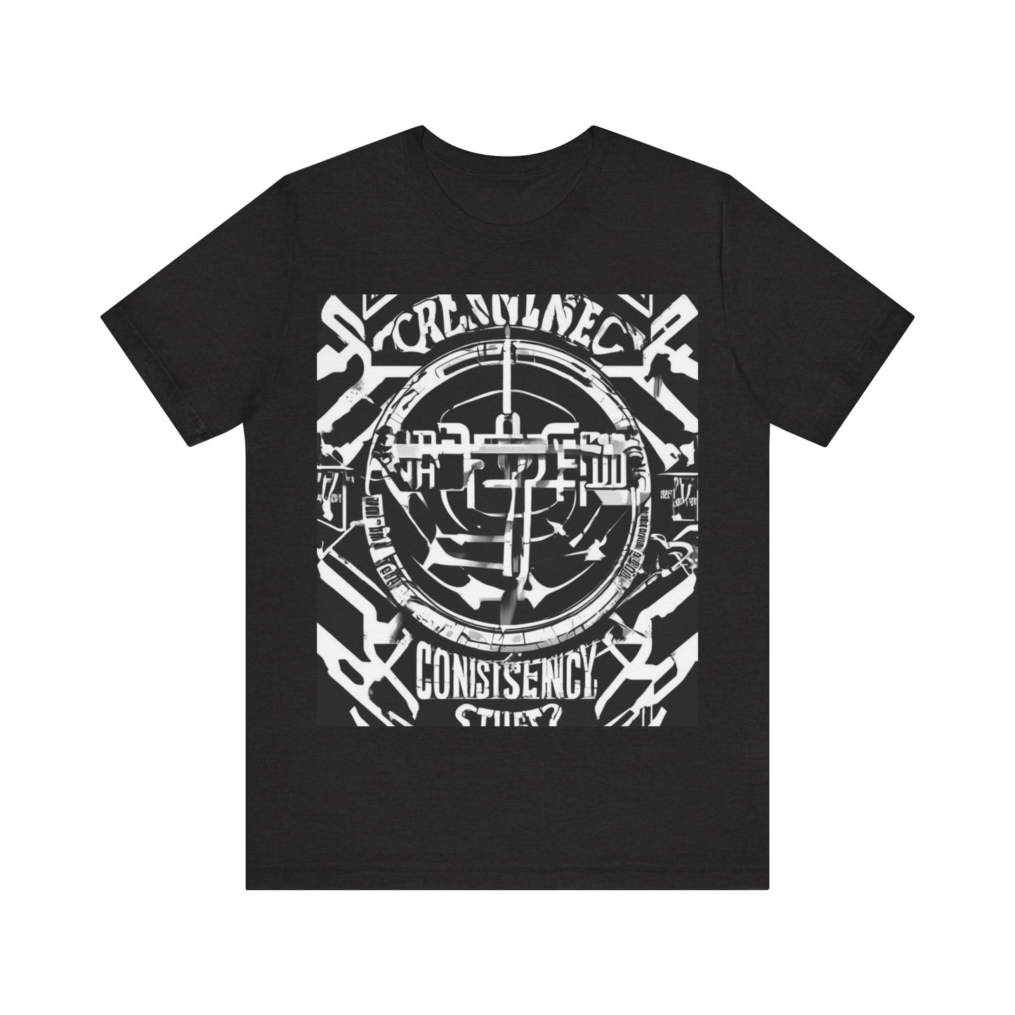 boostlete-am-crew-type-consistency-is-the-flex-centered-industrial-0137 — Unisex Jersey Short Sleeve (B+C 3001)