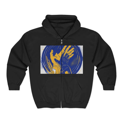 boostlete-am-crew-scene-athlete-neon-vector-0304 — Unisex Heavy Blend Full-Zip Hooded Sweatshirt