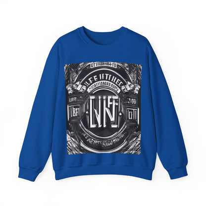boostlete-am-crew-type-lift-the-standard-banner-engraved-0665 — Unisex Heavy Blend Crewneck (G18000)