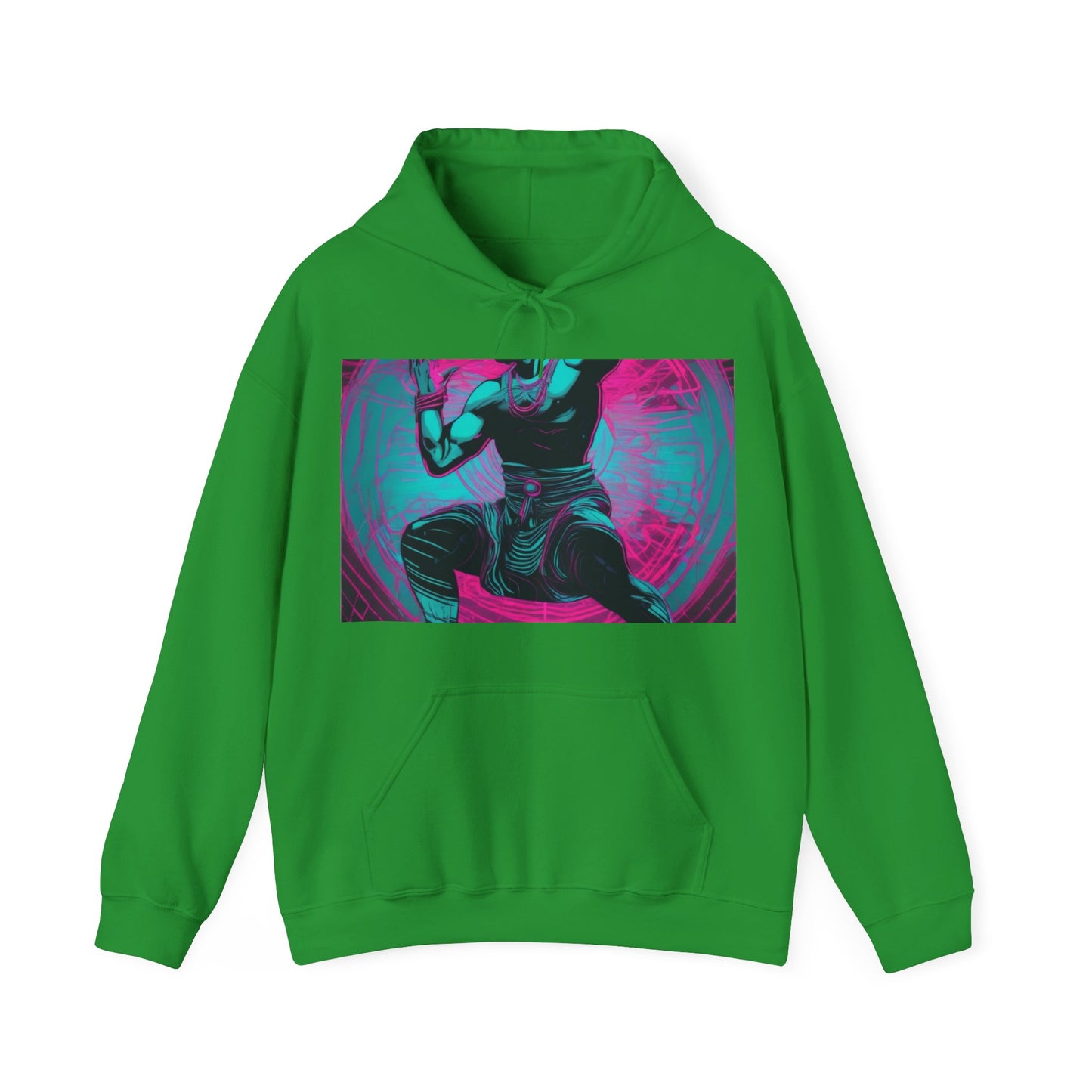 boostlete-rise-grind-scene-yogi-motion-line-art-0240 — Unisex Heavy Blend Hooded Sweatshirt (Gildan)