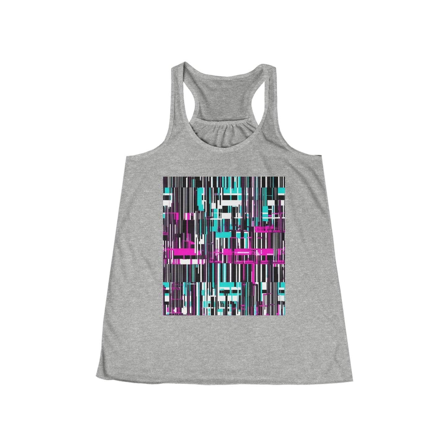 boostlete-am-crew-pattern-barcode-bold-0023 — Women's Flowy Racerback Tank (B+C 8800)