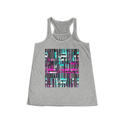 boostlete-am-crew-pattern-barcode-bold-0023 — Women's Flowy Racerback Tank (B+C 8800)
