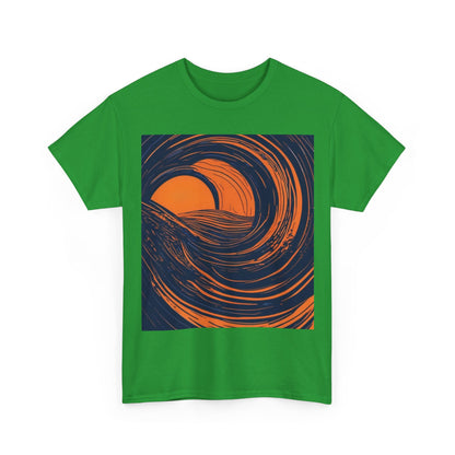 boostlete-rise-grind-icon-sunrise-speed-line-art-0202 — Unisex Heavy Cotton Tee (Gildan 5000)