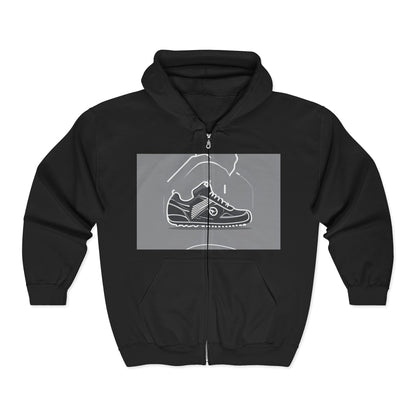 boostlete-boost-mode-icon-sneaker-offset-vector-0166 — Unisex Heavy Blend Full-Zip Hooded Sweatshirt