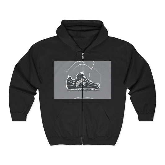 boostlete-boost-mode-icon-sneaker-offset-vector-0166 — Unisex Heavy Blend Full-Zip Hooded Sweatshirt