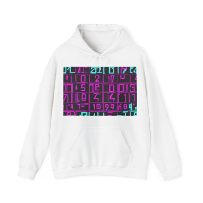 boostlete-iron-intent-pattern-plate-number-retro-0227 — Unisex Heavy Blend Hooded Sweatshirt (Gildan)