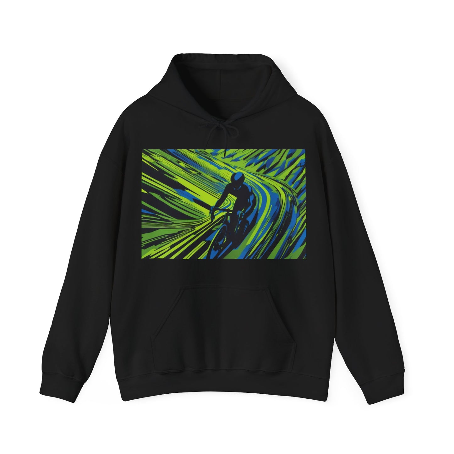 boostlete-am-crew-scene-cyclist-speed-isometric-0064 — Unisex Heavy Blend Hooded Sweatshirt (Gildan)