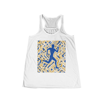 boostlete-pr-season-icon-runner-outline-industrial-0170 — Women's Flowy Racerback Tank (B+C 8800)
