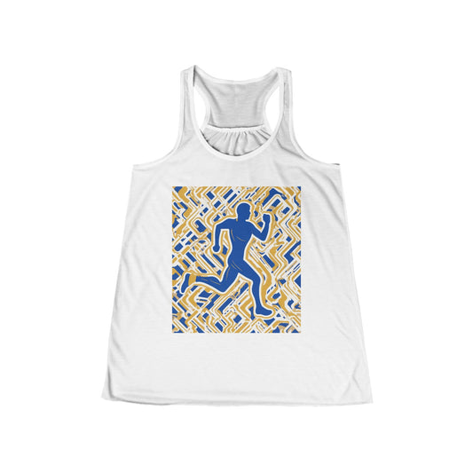 boostlete-pr-season-icon-runner-outline-industrial-0170 — Women's Flowy Racerback Tank (B+C 8800)