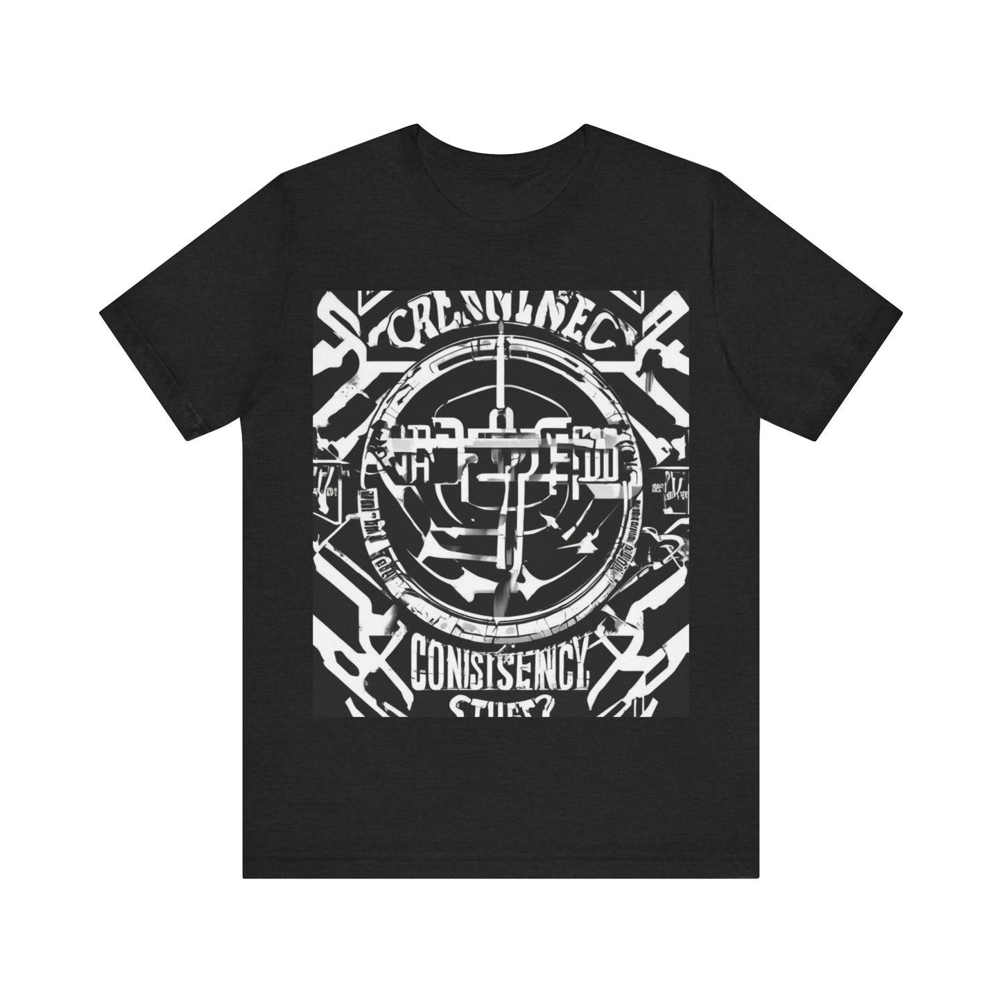 boostlete-am-crew-type-consistency-is-the-flex-centered-industrial-0137 — Unisex Jersey Short Sleeve (B+C 3001)