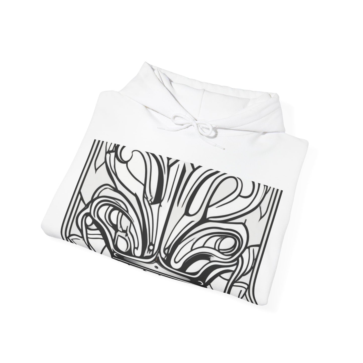 boostlete-boost-mode-icon-crown-offset-line-art-0190 — Unisex Heavy Blend Hooded Sweatshirt (Gildan)