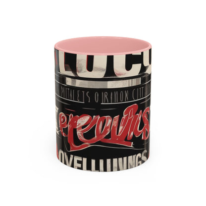 boostlete-mile-by-mile-type-focus-over-feelings-split-retro-0841 — Accent Mug 11/15oz