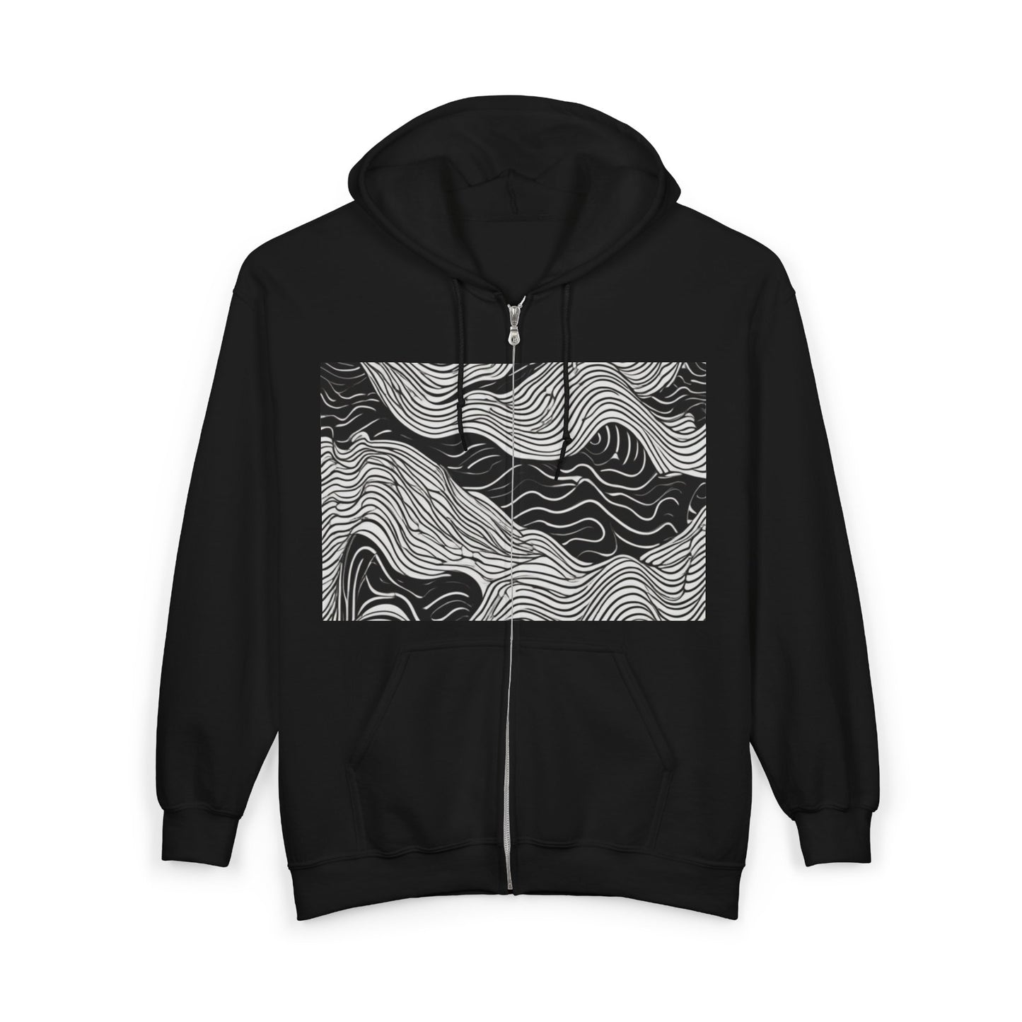 boostlete-field-day-pattern-topographic-line-art-0239 — Unisex Heavy Blend Full-Zip Hooded Sweatshirt